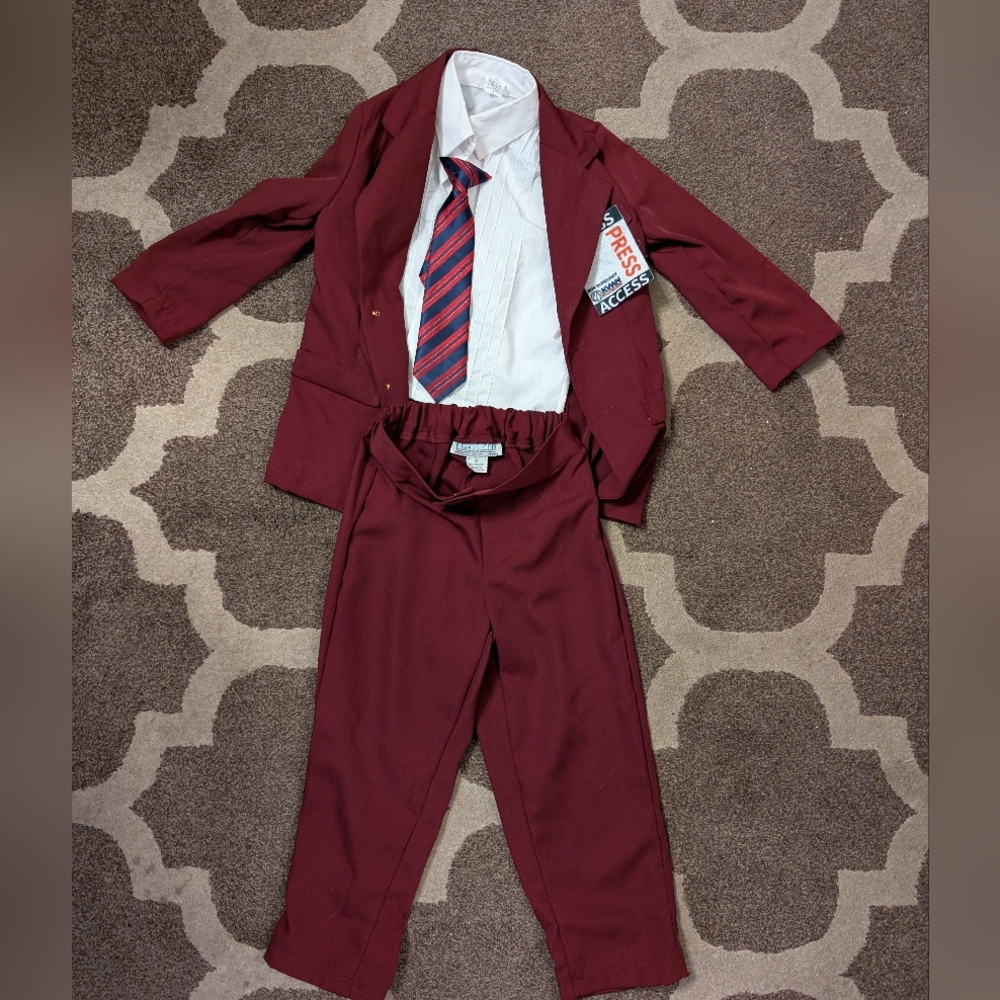 Kids Anchorman Ron Burgundy Halloween Costume Size 4T Youth